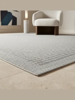 Teppich Outdoor Flachgewebe Uni-Farbe Polypropylen Balkon in Grau