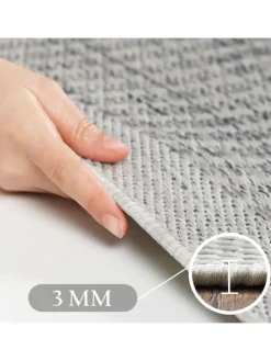 Teppich Outdoor Flachgewebe Uni-Farbe Polypropylen Balkon in Grau