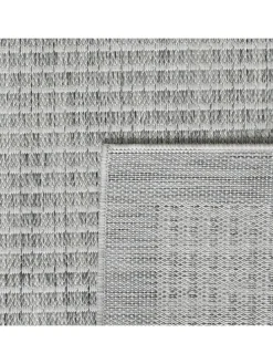 Teppich Outdoor Flachgewebe Uni-Farbe Polypropylen Balkon in Grau