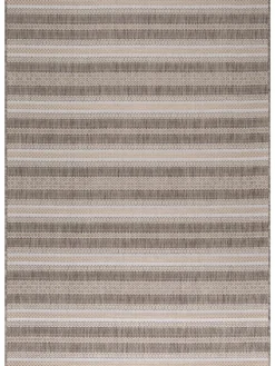 Teppich Outdoor Flachgewebe Vintage-Look Polypropylen Balkon in Beige