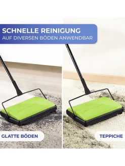 Teppichkehrer in Grün/ Schwarz - (B)28 x (H)105 x (T)19 cm