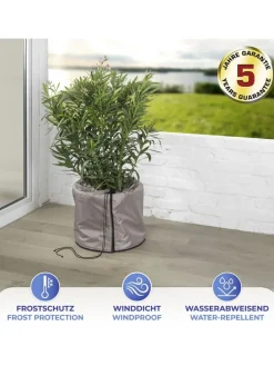 Thermo Pflanztopf-Sack in Beige - (H)55 x Ø 45 cm