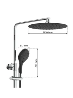 Thermostat Duschset GRANDE VITA in Chrom/Schwarz