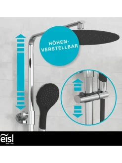 Thermostat Duschset GRANDE VITA in Chrom/Schwarz