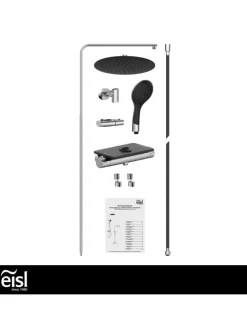 Thermostat Duschset GRANDE VITA in Chrom/Schwarz