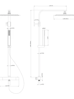 Thermostat-Überkopf-Brauseset 
