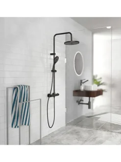 Thermostat-Überkopfbrause-Set ''Adria'' in Schwarz