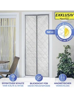 Thermo-Türvorhang in Grau - (L)200 x (B)80 cm