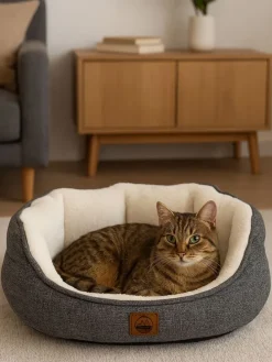 Tierbett ''Coco'' in Grau/ Creme