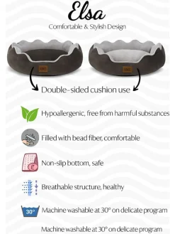 Tierbett ''Elsa'' in Hellbraun/ Beige