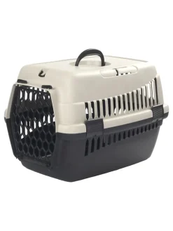Tier-Transportbox in Schwarz/ Creme - (B)49 x (H)35 x (T)32,5 cm