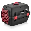 Tier-Transportbox in Schwarz/ Rot - (B)49 x (H)35 x (T)32,5 cm