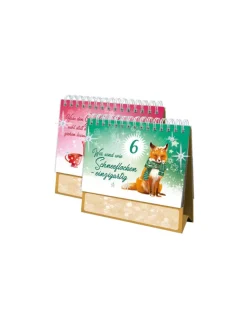 Tisch-Adventskalender mit Tannenmotiv in Rot