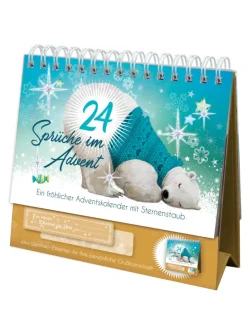 Tisch-Adventskalender mit Eisbär-Motiv in Bunt