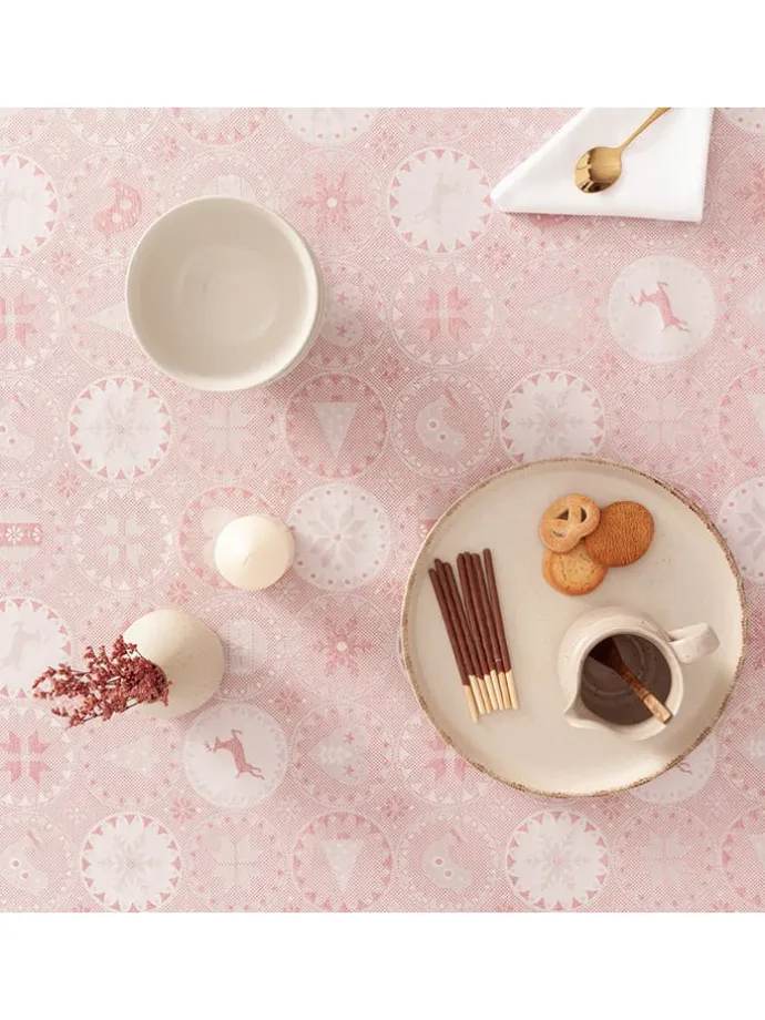 Tischdecke ''Ballcrypt'' in Rosa/ Silber