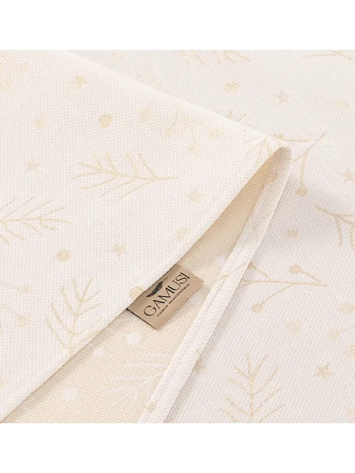 Tischdecke "Berrie" in Weiß/ Gold