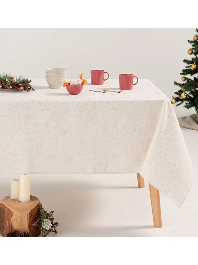 Tischdecke "Candy" in Creme/ Gold