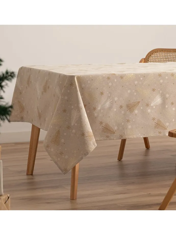 Tischdecke "Christree" in Beige/ Gold