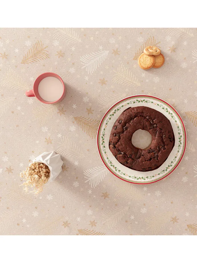 Tischdecke "Christree" in Beige/ Gold