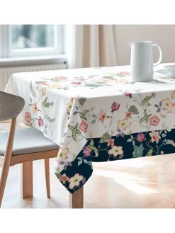 Tischdecke "Floral And Tropical Lirios" in Weiß/ Rosa