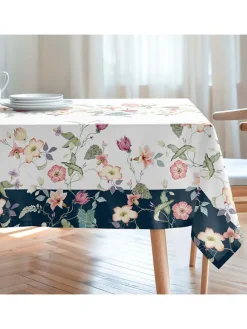 Tischdecke "Floral And Tropical Lirios" in Weiß/ Rosa