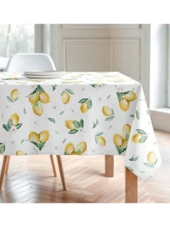 Tischdecke "Floral And Tropical Helios" in Weiß/ Gelb/ Grün