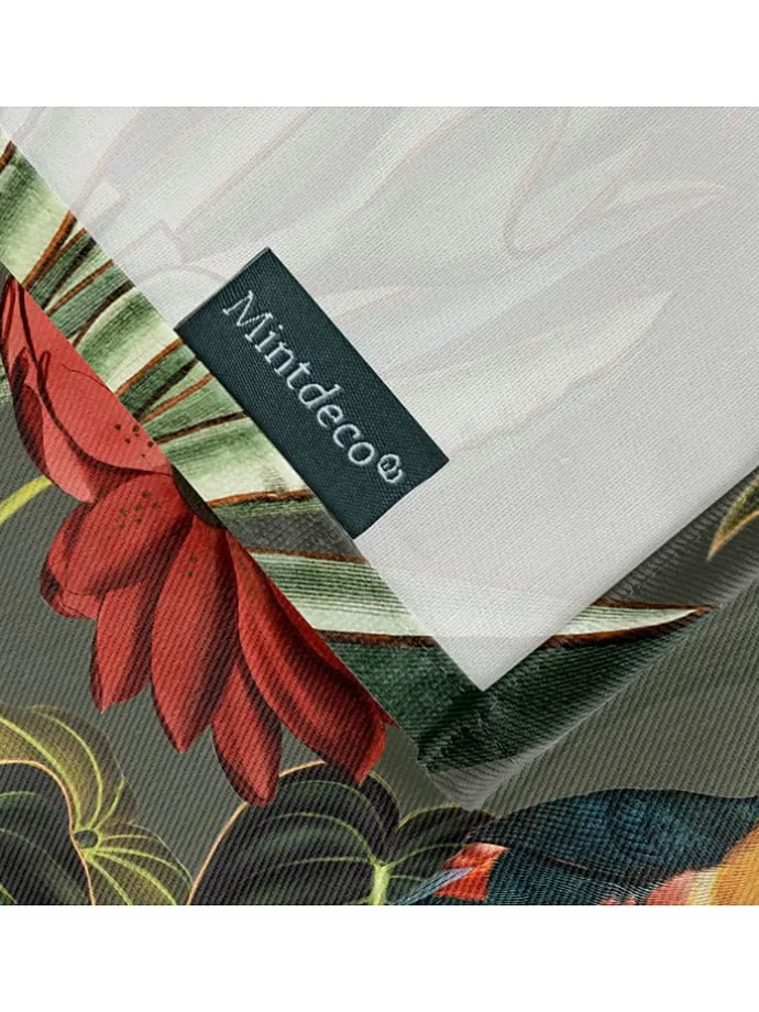 Tischdecke "Floral And Tropical Edna" in Grün/ Rosa/ Gelb