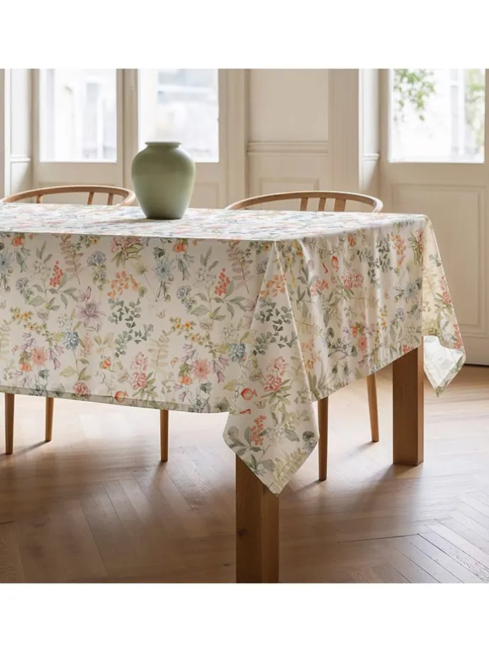 Tischdecke "Floral Azahara" in Weiß/ Rosa/ Lila