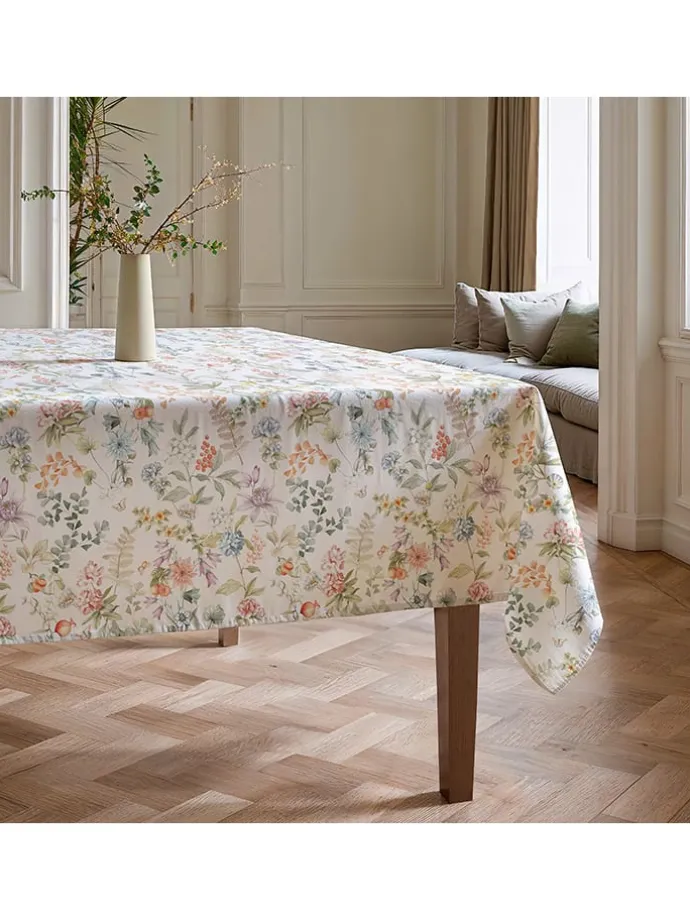 Tischdecke "Floral Azahara" in Weiß/ Rosa/ Lila