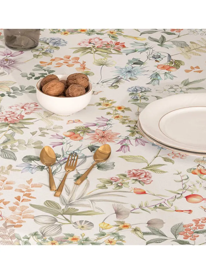 Tischdecke "Floral Azahara" in Weiß/ Rosa/ Lila