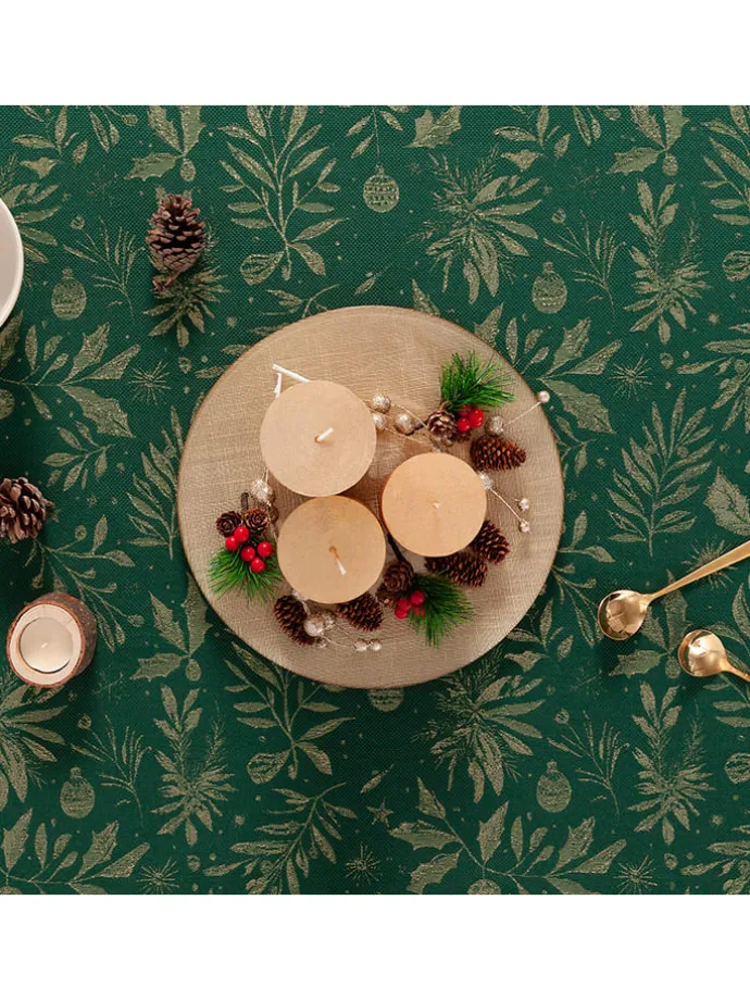 Tischdecke in Grün/ Gold