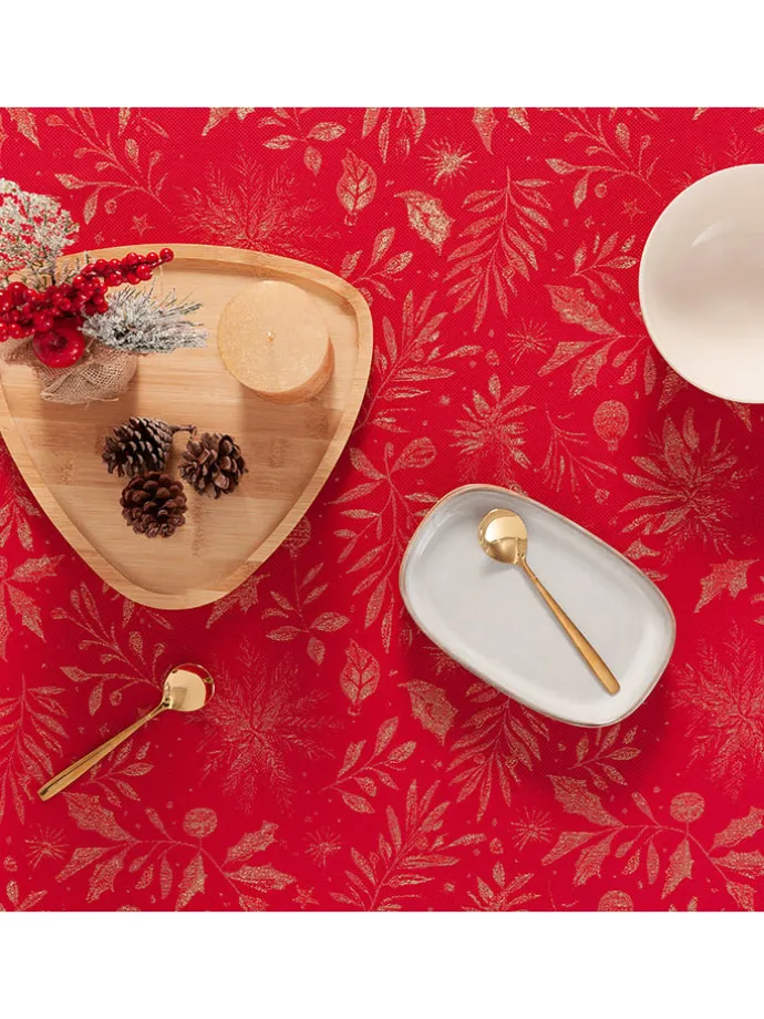 Tischdecke in Rot/ Gold