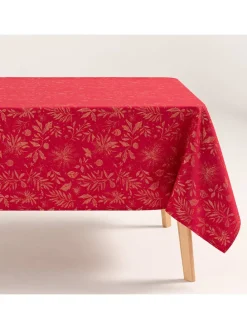 Tischdecke in Rot/ Gold