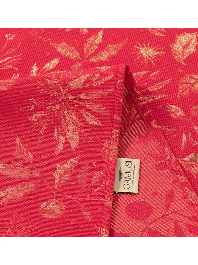 Tischdecke in Rot/ Gold