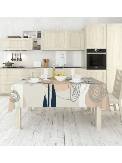 Tischdecke in Weiß/ Beige