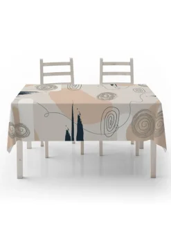 Tischdecke in Weiß/ Beige