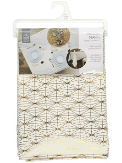 Tischdecke in Weiß/ Gold - (L)250 x (B)140 cm