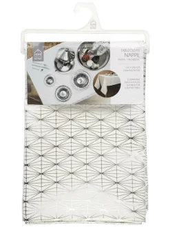 Tischdecke in Weiß/ Silber - (L)250 x (B)140 cm