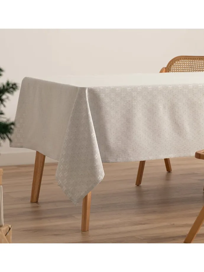 Tischdecke "Merry Christmas" in Hellgrau/ Silber