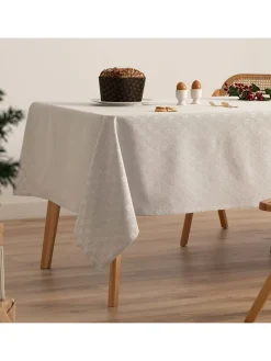 Tischdecke "Merry Christmas" in Hellgrau/ Silber