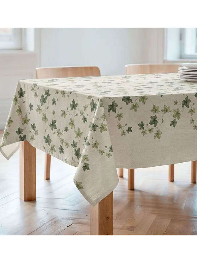 Tischdecke "Natural Iri" in Creme/ Grün