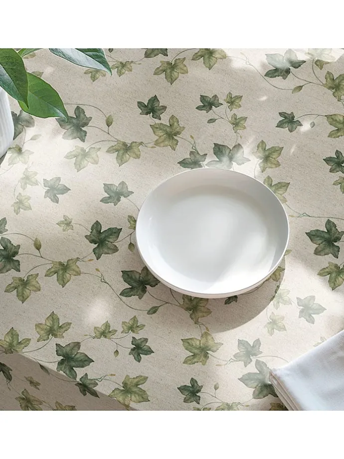 Tischdecke "Natural Iri" in Creme/ Grün