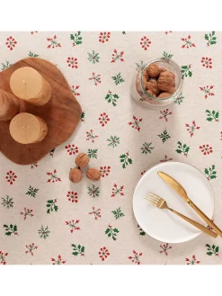 Tischdecke "Velno" in Creme/ Rot/ Grün