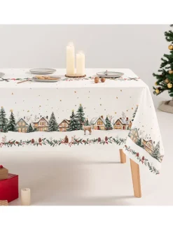 Tischdecke "Winset" in Weiß/ Grün/ Rot