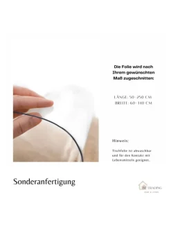 Tischfolie 1,7mm Tischdecke Tischschutz PVC klar abwaschbar in Transparent