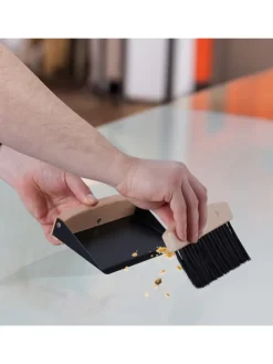 Tischkehrset in Schwarz/ Natur