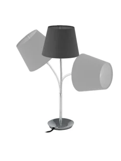 Tischlampe in Grau/ Silber - (H)47 x Ø 17 cm