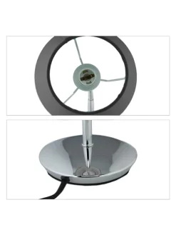 Tischlampe in Grau/ Silber - (H)47 x Ø 17 cm