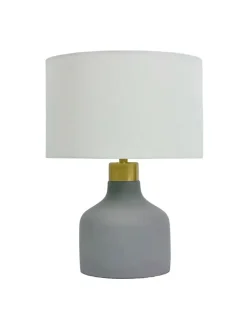 Tischlampe in Grau/ Weiß - (H)35 x Ø 25 cm