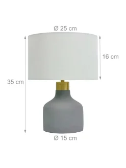 Tischlampe in Grau/ Weiß - (H)35 x Ø 25 cm